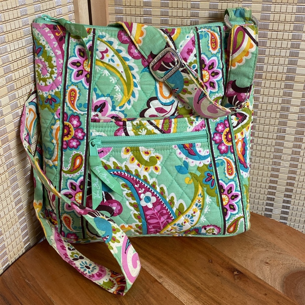 Vera Bradley Hipster Tutti Frutti Mint Green & Pink Paisley Crossbody